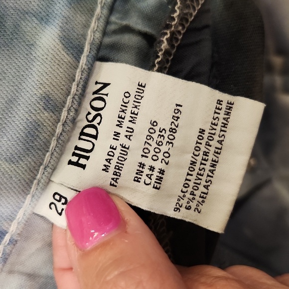 High waist, button fly tie dye Hudson skinny jeans size 29! - Picture 3 of 10
